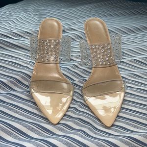 Nude Crystal See-Through Heels